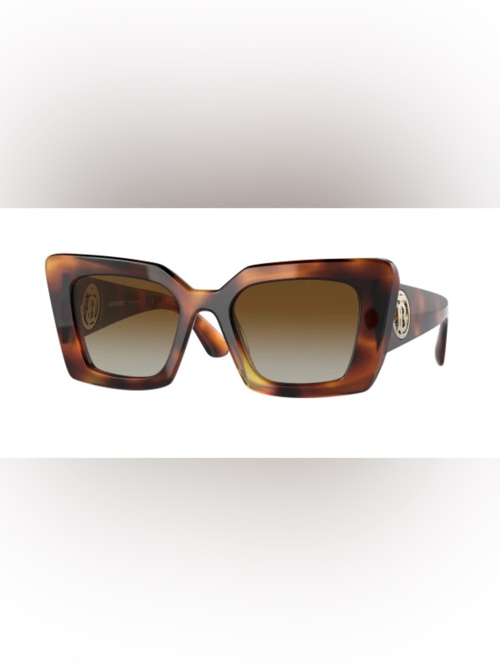 Burberry Tortoiseshell Brown Square Sunglasses with Logo - Picture 6 of 12